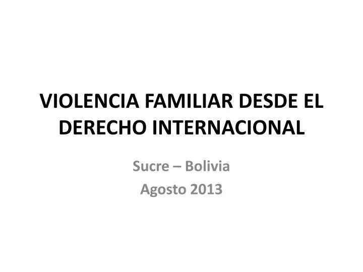violencia familiar desde el derecho internacional