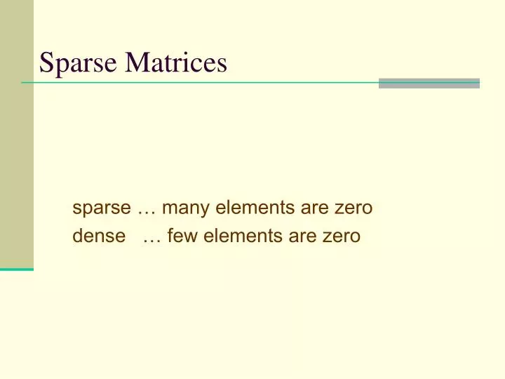 sparse matrices
