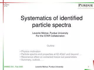 Systematics of identified particle spectra