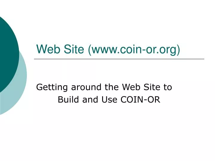 web site www coin or org