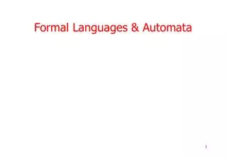 Formal Languages &amp; Automata