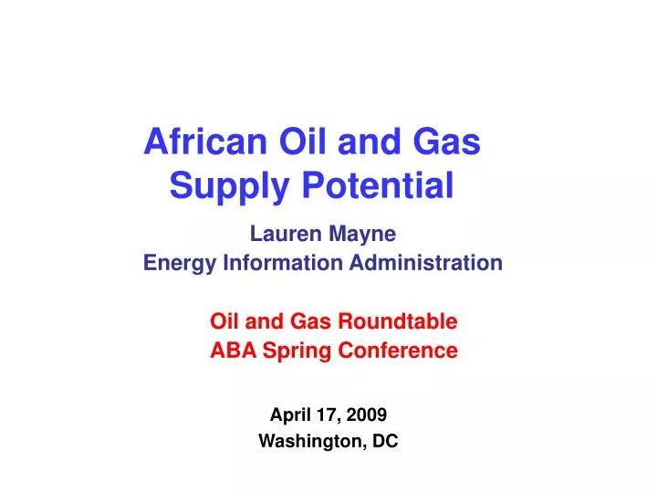 african oil and gas supply potential