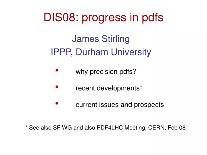 dis08 progress in pdfs
