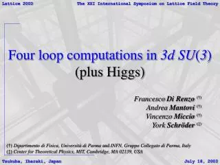 Four loop computations in 3d SU ( 3 ) (plus Higgs)