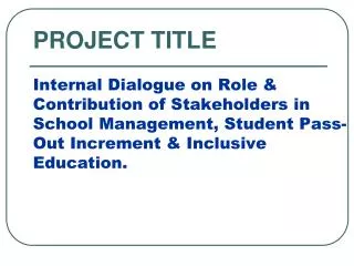 PROJECT TITLE