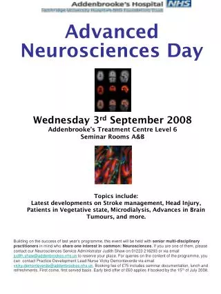 Advanced Neurosciences Day