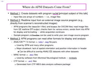 Where do AFNI Datasets Come From?