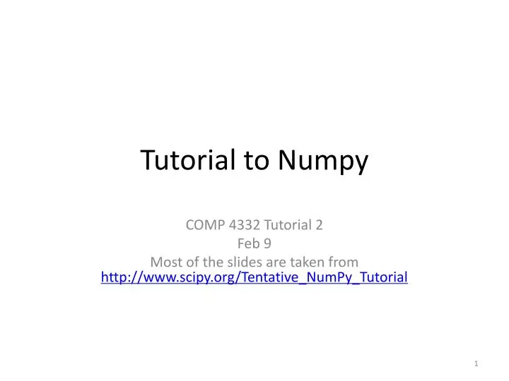 tutorial to numpy