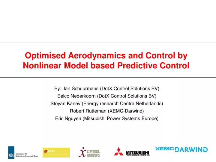 optimised aerodynamics and control by nonlinear model based predictive control