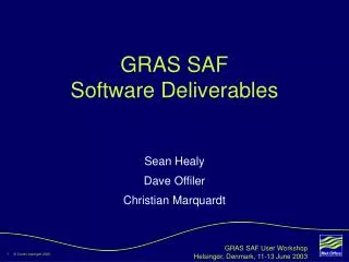 GRAS SAF Software Deliverables
