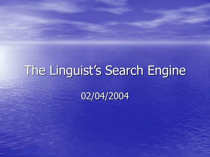 the linguist s search engine
