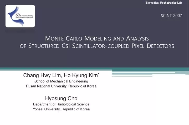 monte carlo modeling and analysis of structured csi scintillator coupled pixel detectors