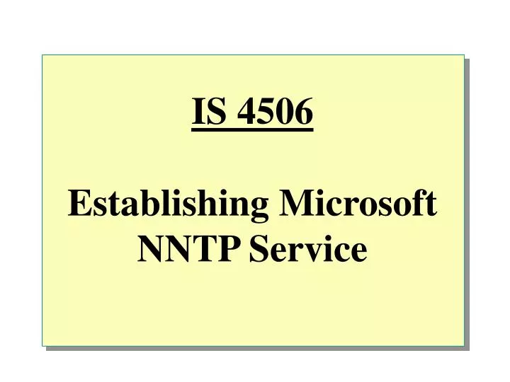 is 4506 establishing microsoft nntp service
