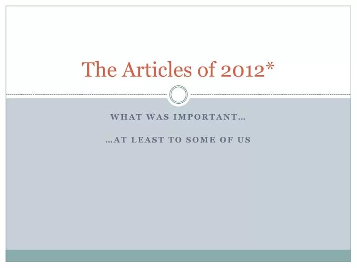 the articles of 2012