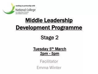 Middle Leadership Development Programme