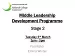 Middle Leadership Development Programme - slide 1