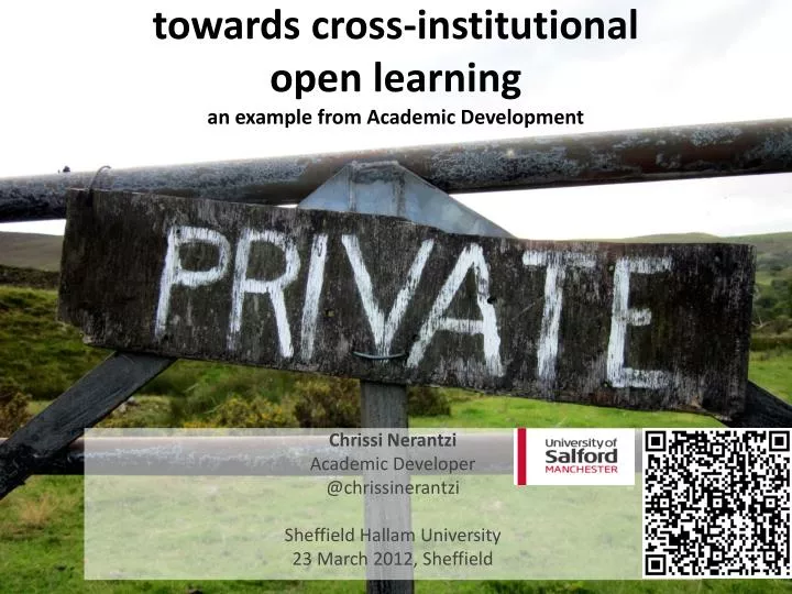 towards cross institutional open learning an example from academic development