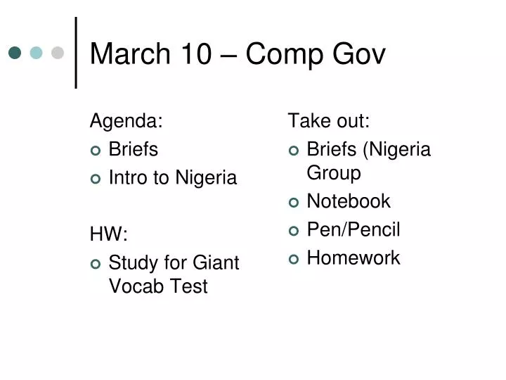 march 10 comp gov