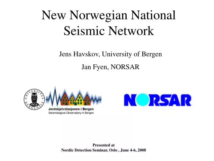 new norwegian national seismic network