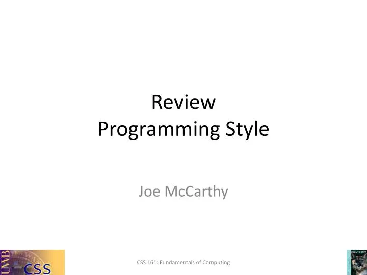 review programming style