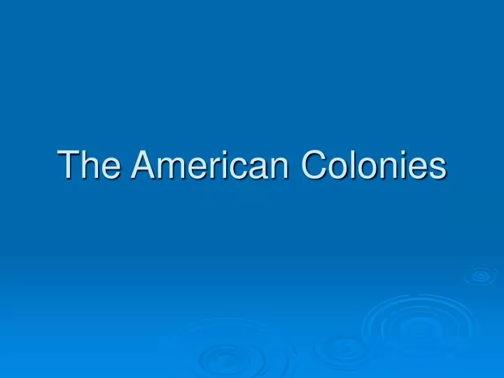 the american colonies