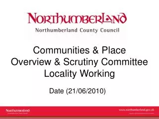 Communities &amp; Place Overview &amp; Scrutiny Committee Locality Working