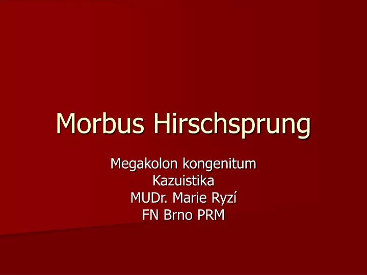 morbus hirschsprung