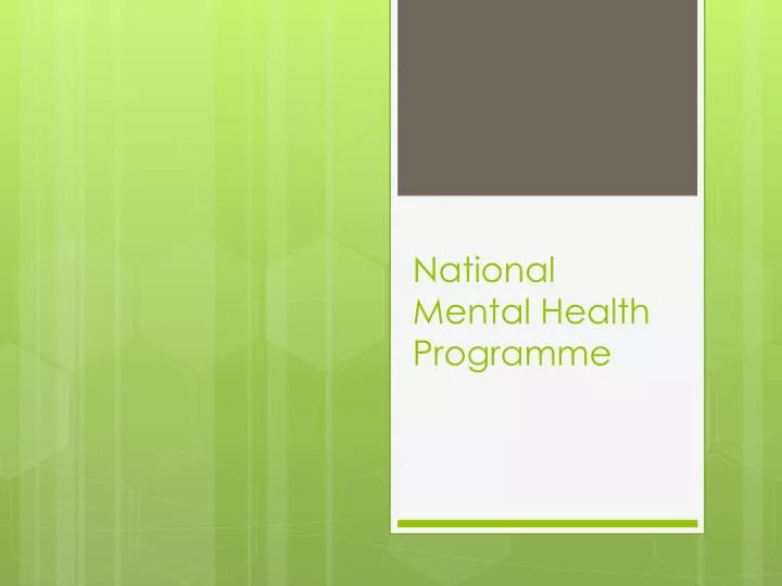 national mental health programme