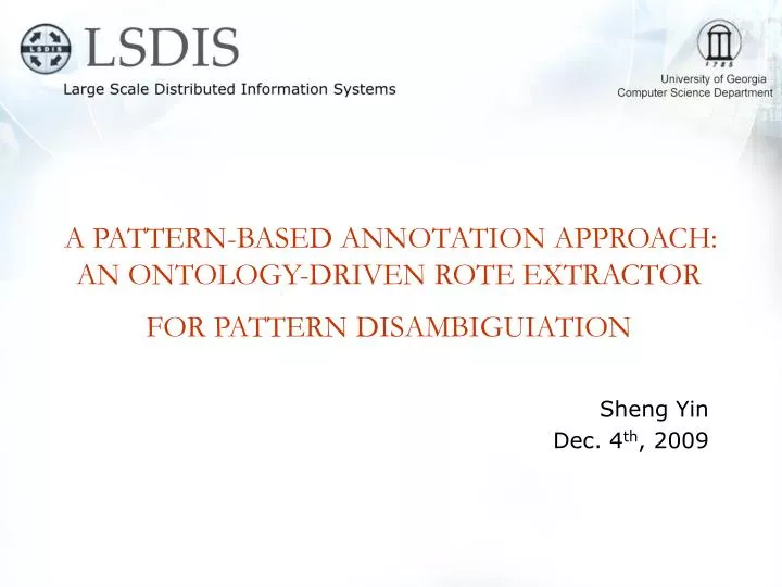 a pattern based annotation approach an ontology driven rote extractor for pattern disambiguiation