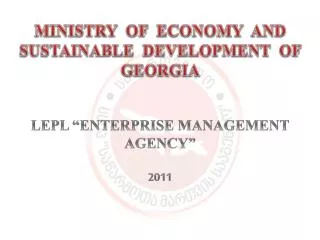 MINISTRY OF ECONOMY AND SUSTAINABLE DEVELOPMENT OF GEORGIA