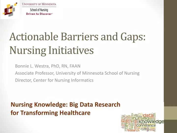 actionable barriers and gaps nursing initiatives