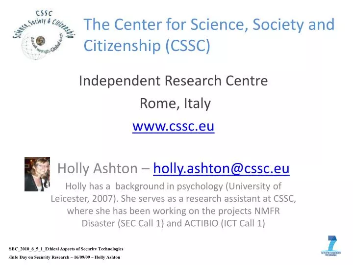 the center for science society and citizenship cssc