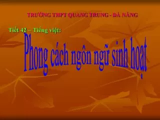 Phong cách ngôn ngữ sinh hoạt