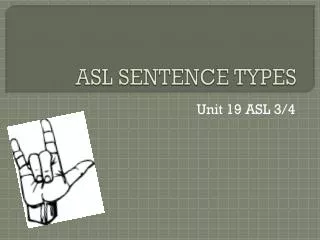 ASL SENTENCE TYPES