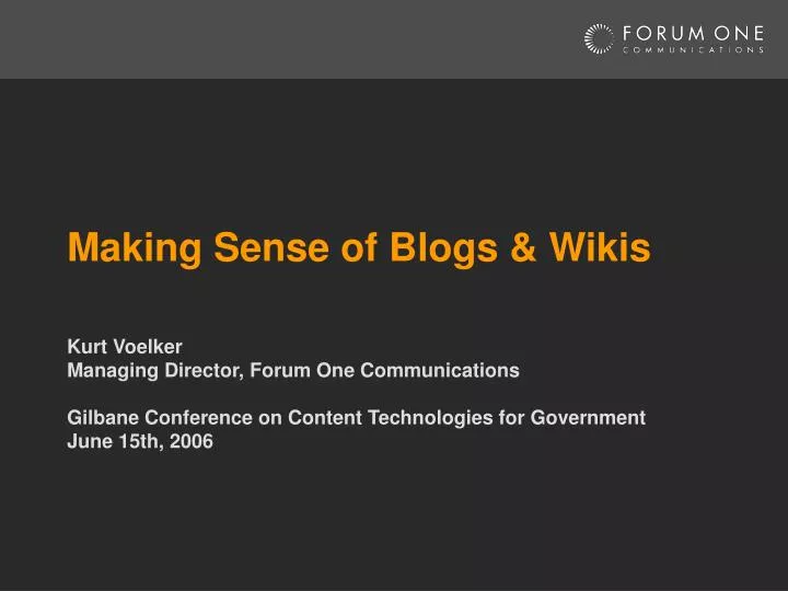 making sense of blogs wikis