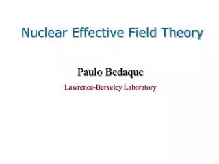 Nuclear Effective Field Theory