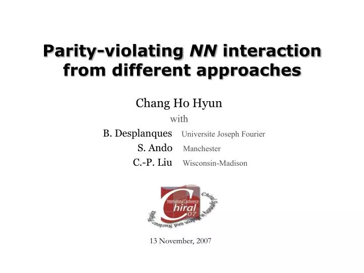 parity violating nn interaction from different approaches