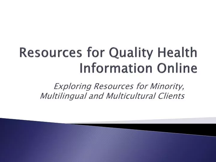 resources for quality health information online