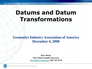 Datums and Datum Transformations