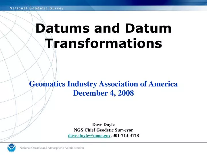 datums and datum transformations