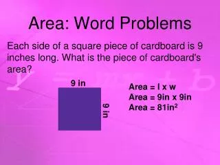 Area: Word Problems
