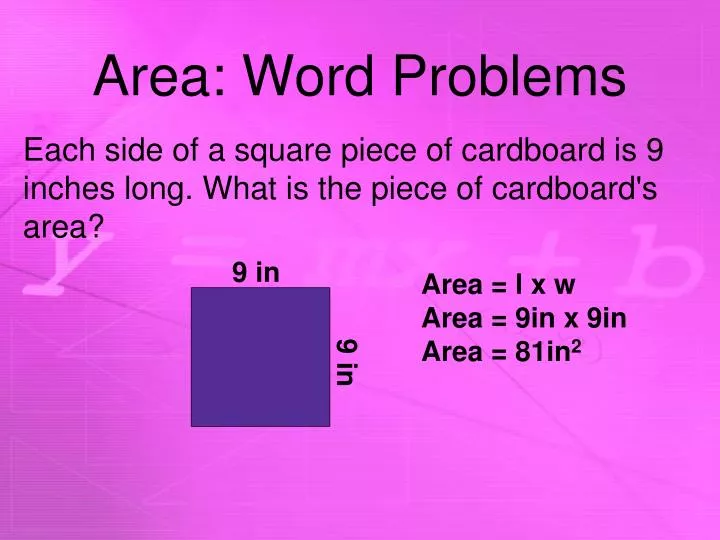area word problems
