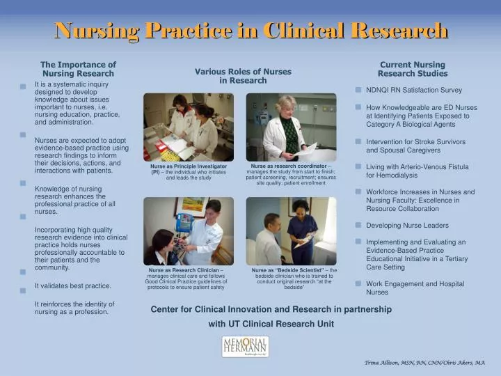nursing practice in clinical research