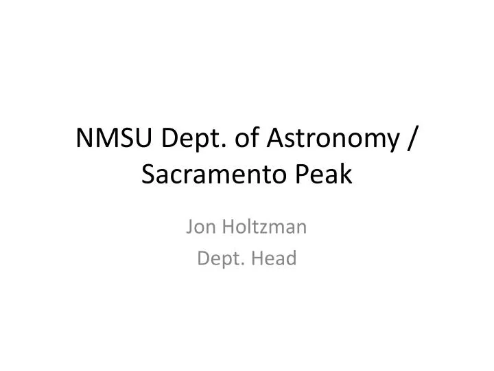 nmsu dept of astronomy sacramento peak