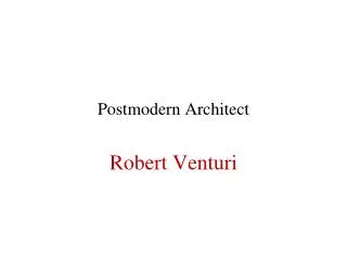 Postmodern Architect
