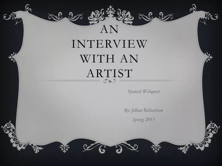 an interview with an artist