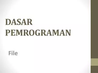 dasar pemrograman