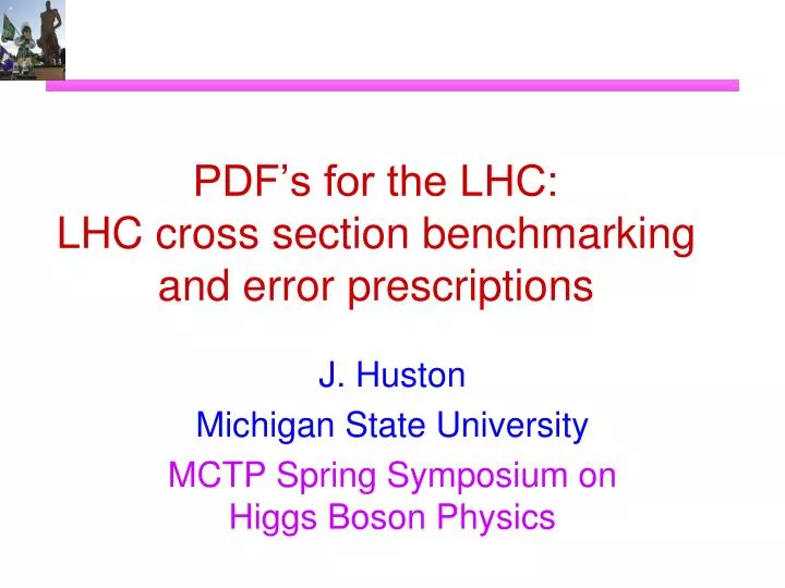 pdf s for the lhc lhc cross section benchmarking and error prescriptions