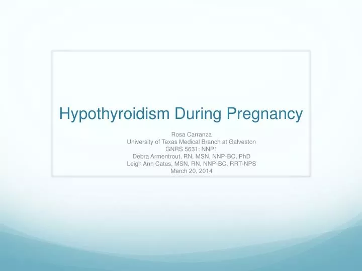 hypothyroidism during pregnancy