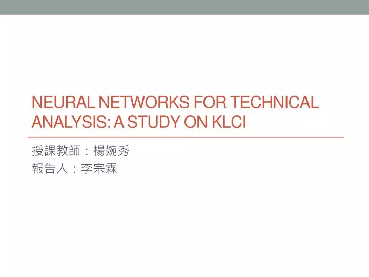 neural networks for technical analysis a study on klci